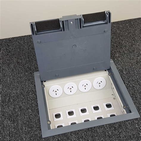 floor outlet box with data